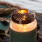Candle Square Bronzen met bladeren kaarsendeksel - Purple River
