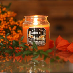 Candle Square Large jar Cinnamon Pecan Swirl - 510gr - Candle-lite