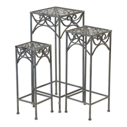 Lesli Living Plantentafeltjes hoog Vierkant Viva la Vida Grijs S/3