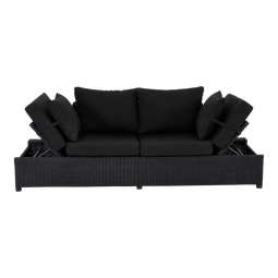 Lesli Living Loungebank Roma Zwart 210x80x66cm