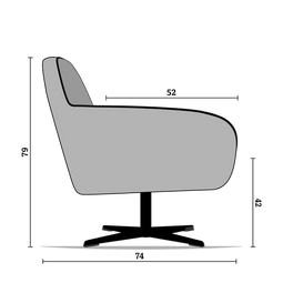 Liviza Fauteuil Donato - Draaibaar Smoke