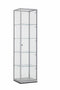 Vitrinekast 184x50x50cm haaks aluminium profiel met glazen top zonder verlichting