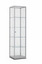 Vitrinekast 184x50x50cm haaks aluminium profiel met glazen top zonder verlichting