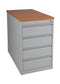 ABC Kantoormeubelen Praktische standcontainer 3 lades diep 80CM kleur Zwart (RAL9005) topblad Beuken