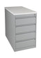 Praktische standcontainer 3 lades diep 80CM kleur Aluminium (RAL9006) topblad Havanna