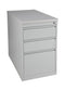 Praktische standcontainer 3 lades diep 80CM kleur Aluminium (RAL9006) topblad Havanna