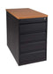Praktische standcontainer 4 lades diep 60CM kleur Zwart (RAL9005) topblad Havanna