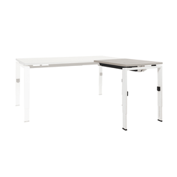 Linesto N4 aanbouwbureau, hoogte instelbaar (65-85cm) met 80x60cm halifax eik natuur zwevend 25mm bl