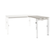 Linesto N3 aanbouwbureau, hoogte instelbaar (65-85cm) met 120x60cm krijtwit zwevend 25mm blad en wit