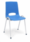 Kantinestoel Arena kleur Blauw Koppelbaar Zonder armleuningen en kleur frame Wit (RAL9010)