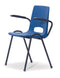 Kantinestoel Arena kleur Blauw Koppelbaar Zonder armleuningen en kleur frame Wit (RAL9010)