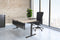 Linesto Plus aanbouwtafel, hoogte instelbaar (65-85cm) met 80x60cm krijtwit 25mm blad en zwart (RAL9