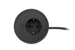 ABC Kantoormeubelen Rond inbouw powerbox 60mm Zwart