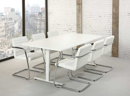 Rechthoekige vergadertafel Teez design 200x100cm bladkleur Speciale Kleur framekleur Wit (RAL9010)