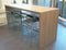 Hoge tafel: Statafel of bartafel breed 220CM diep 80CM bladkleur Lichtgrijs framekleur Wit (RAL9010)
