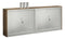 PANELENSET (ombouw t.b.v. roldeurkast) breed 120CM diep 43CM bladkleur Antraciet eiken