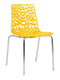 ABC Kantoormeubelen Italiaanse designstoel in opengewerkt kunststof voorzien van chroom frame Geel