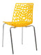 ABC Kantoormeubelen Italiaanse designstoel in opengewerkt kunststof voorzien van chroom frame Geel