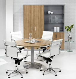 Ronde vergadertafel Work diameter Ø120cm bladkleur Speciale Kleur framekleur Aluminium (RAL9006)