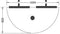 Halfronde aanbouwblad T- poot Work 80x160cm bladkleur Logan eiken framekleur Wit (RAL9010)