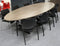 Hoogte verstelbare ellips T-poot vergadertafel Work breed 320CM diep 120CM bladkleur Lichtgrijs fram
