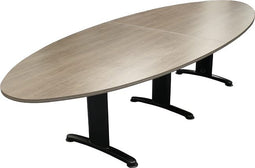 Hoogte verstelbare ellips T-poot vergadertafel Work breed 320CM diep 120CM bladkleur Ahorn framekleu