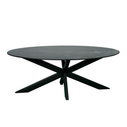 Mangoe Eetkamertafel Lynn | Ovaal | Zwart marmer | 200 cm