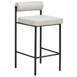 Beliani AMAYA - Barkruk set van 2 - Lichtgrijs - Polyester