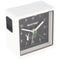 Quartz alarm clock white with light, with black dial, with battery, Made in Germany, Made in Black F