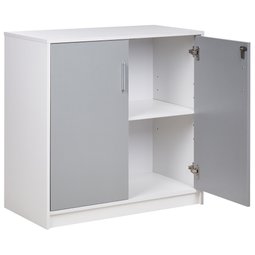 Beliani ZEHNA - Sideboard 2 deuren - Lichtgrijs/Wit - Vezelplaat