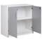 Beliani ZEHNA - Sideboard 2 deuren - Lichtgrijs/Wit - Vezelplaat