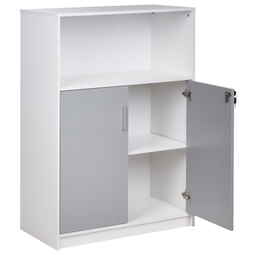 Beliani ZEHNA - Sideboard - Lichtgrijs/Wit - Vezelplaat
