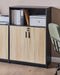Beliani ZEHNA - Sideboard - Lichthout/Zwart- Vezelplaat