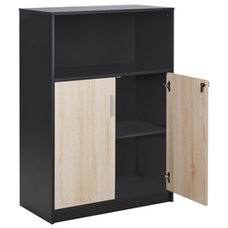 Beliani ZEHNA - Sideboard - Lichthout/Zwart- Vezelplaat