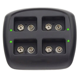 Quadruple quick charger for 1-4 pieces of 9V NiMH battery