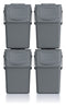 Keden Afvalscheidingsbakken - 4x25L - grijs - Keden Afvalscheidingsbakken - 4x25L - grijs