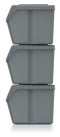 Keden Afvalscheidingsbakken - 3x20L - grijs - Keden Afvalscheidingsbakken - 3x20L - grijs