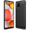 Hoesje Geschikt voor Samsung A42 5G Backcover Carbon Style Siliconen Case TPU Hoesje Zwart