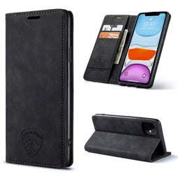 Hoesje Geschikt voor iPhone 11 Pro Bookcase Anti Skim Hoesje Case Vulcano Black