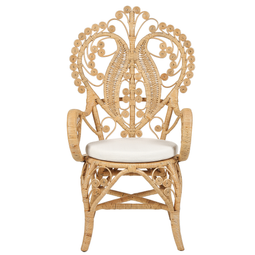 Beliani CARRARA - Pauwenstoel - Natuurlijk - Rotan