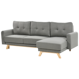 Beliani SIRO - Slaapbank - Grijs - Linkszijdig - Polyester