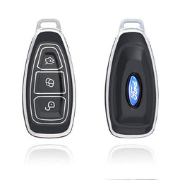 Autosleutel hoesje Duurzaam TPU Sleutelcover - - Geschikt voor Ford -zwart- K3