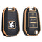 Autosleutel hoesje Duurzaam TPU Sleutelcover - - Geschikt voor Opel -zw-goud- A3