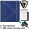 Origami Sleepcover Geschikt voor Kobo Libra H2O Hoes Marine Blauw + Screenprotector + Oplader *