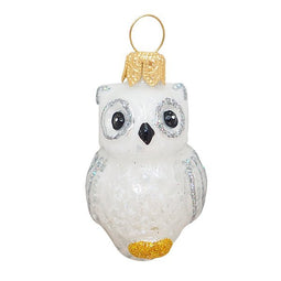 Witte sneeuw uil hanger glas - Mrs Twinkle