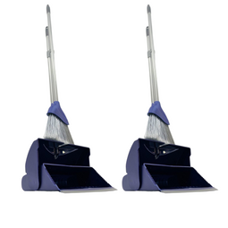 2x Synx Tools Luxe Stoffer met Lange Steel - Automatische Opvangblik - 107x28x12 cm