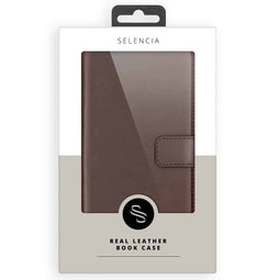 Selencia Echt Lederen Bookcase Samsung Galaxy A14 (5G) - Bruin