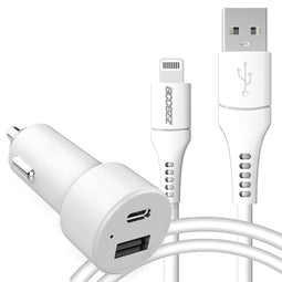Accezz Car Charger met Lightning naar USB kabel - Autolader - MFi certificering - 20 Watt - 1 meter