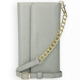 Selencia Eny Uitneembare Vegan Lederen Clutch iPhone 11 Pro - Grijs