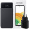 Samsung Originele S View Cover + Screenprotector + 25 Watt Fast Charging adapter Galaxy A33 - Zwart